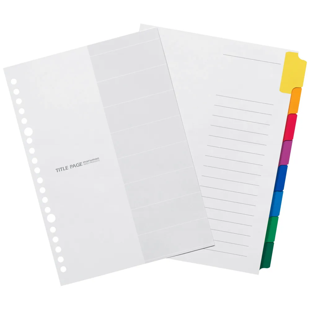 Maruman A5 Laminated Tab 8 index — side view