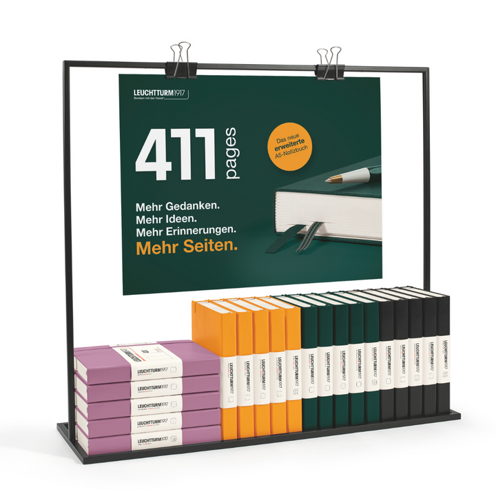 Leuchtturm1917 A5 Medium Hardcover Notebook (Thick, 411 Pages) - Ruled / Rising Sun — spine view