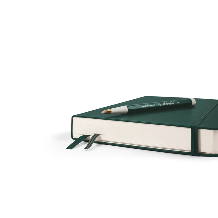 Leuchtturm1917 A5 Medium Hardcover Notebook (Thick, 411 Pages) in Ruled / Forest Green — Leuchtturm1917 notebook — quality writing journal with premium paper, at Cityluxe Singapore stationery store