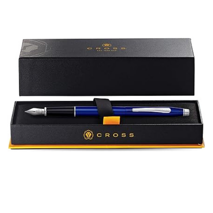 Cross Classic Century Fountain Pen in Blue Lacquer — Cross fountain pen — precision nib writing instrument, at Cityluxe Singapore stationery store