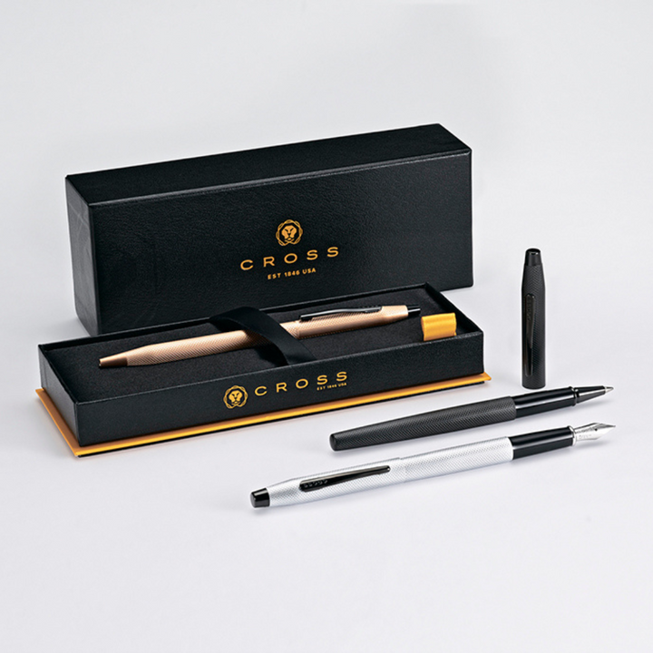 Cross Classic Century Fountain Pen in Brushed Chrome — Cross fountain pen — precision nib writing instrument, at Cityluxe Singapore stationery store