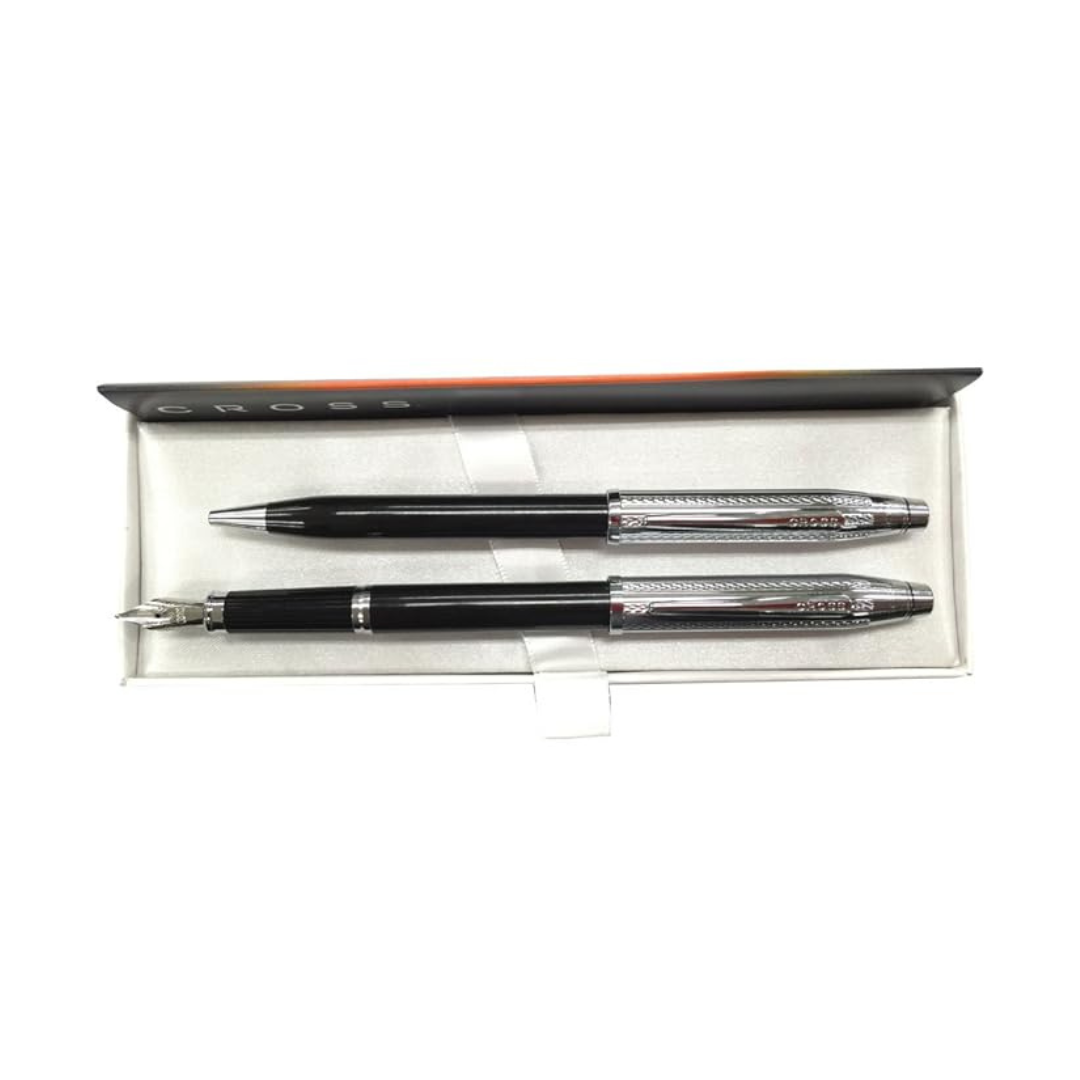 Cross Century II Fountain Pen and Ballpoint Pen Set - Chrome — with packaging