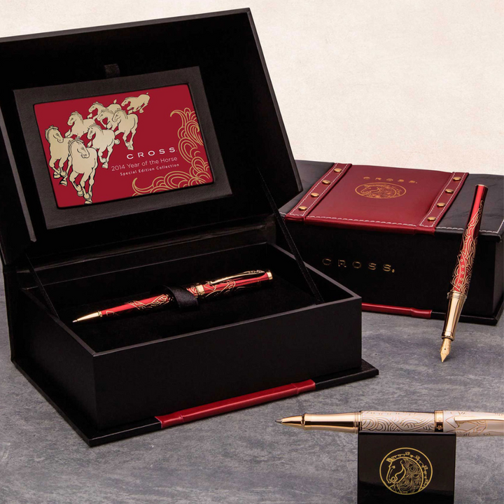 Cross Sauvage Year of the Horse Fountain Pen - Red — engraving example