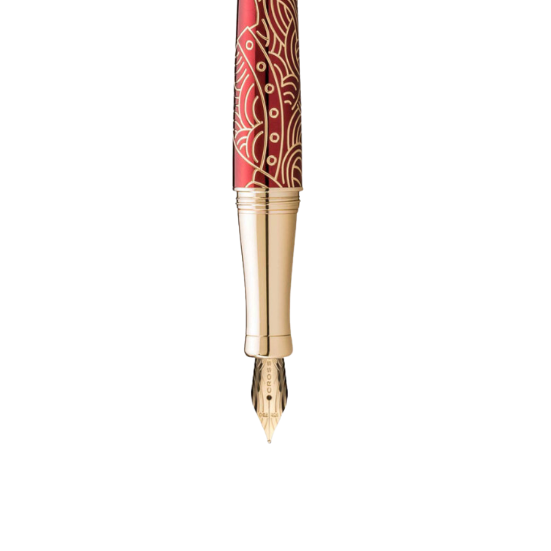 Cross Sauvage Year of the Horse Fountain Pen - Red — barrel detail