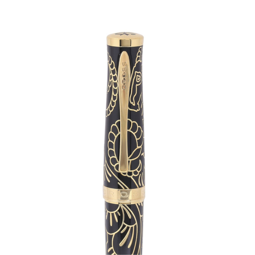 Cross Year Of The Goat Fountain Pen - Black Lacquer — with packaging