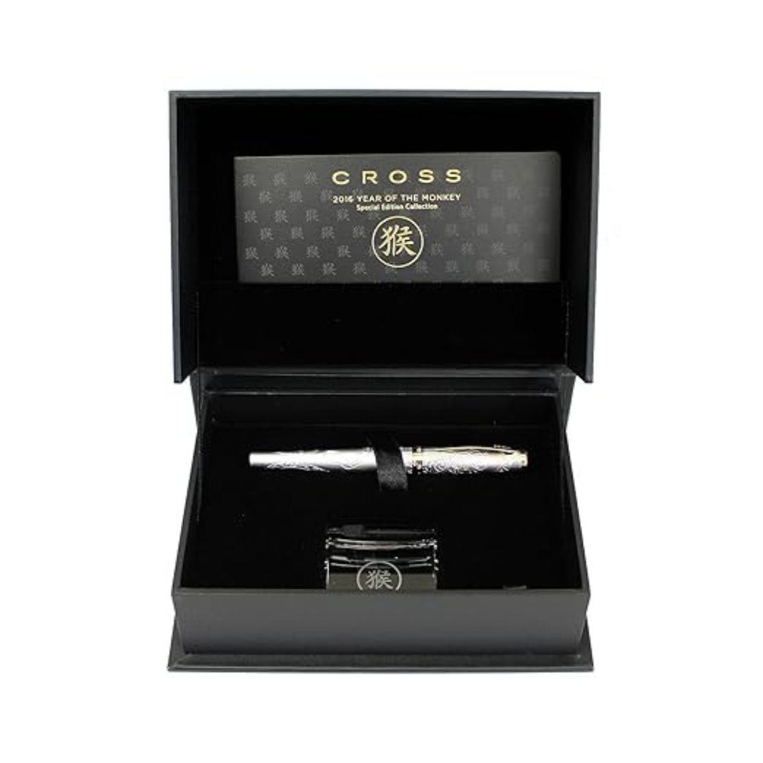 Cross Year of the Monkey Fountain Pen - Brushed Platinum — engraving example