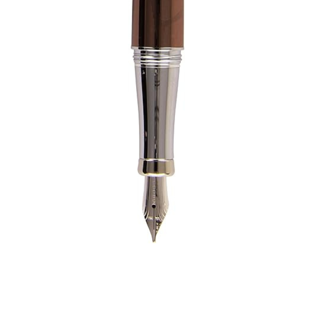 Cross Fountain Pen - Brown Giraffe with Chrome Trims — barrel detail