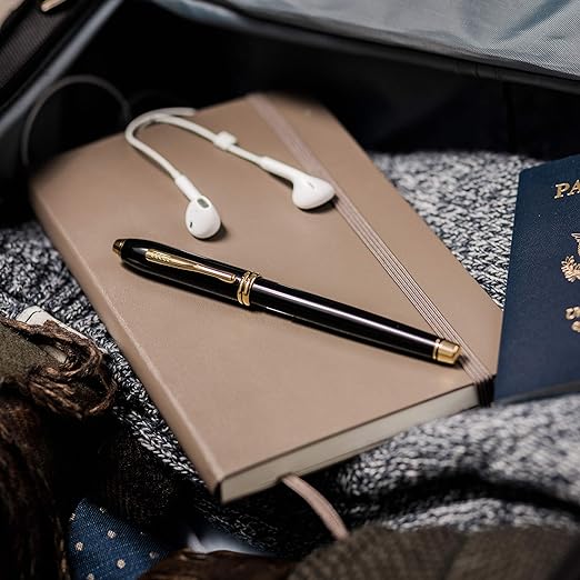 Cross Townsend Fountain Pen in Black Lacquer with 23K Gold Trims — Cross fountain pen — precision nib writing instrument, at Cityluxe Singapore stationery store