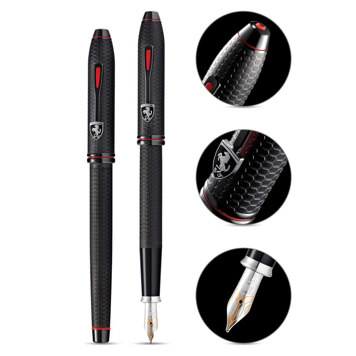 Cross Ferrari Townsend Fountain Pen - Brushed Black — with packaging
