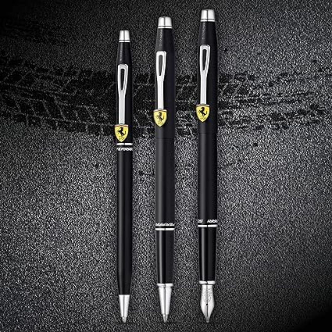 Cross Ferrari Classic Century Fountain Pen - Black Lacquer — writing at an angle