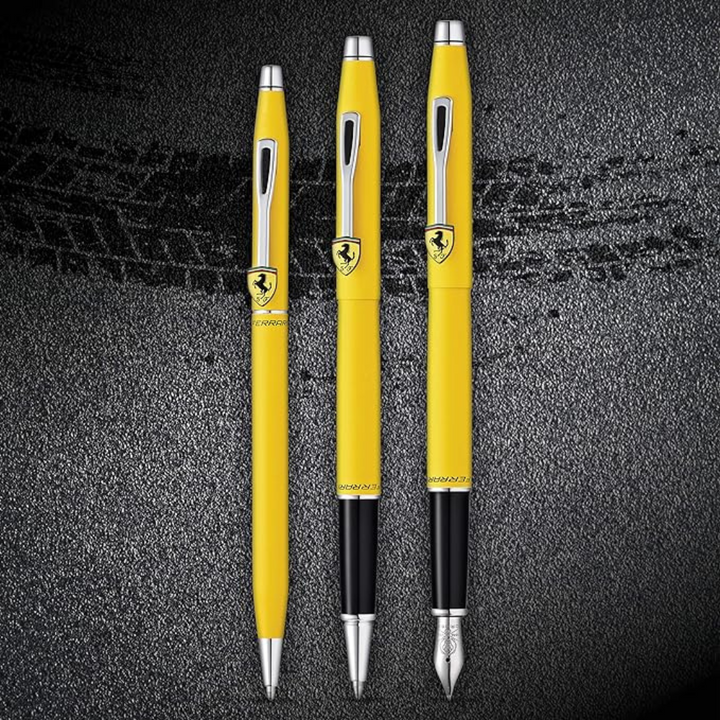 Cross Ferrari Classic Century Fountain Pen - Modena Yellow Lacquer — barrel detail