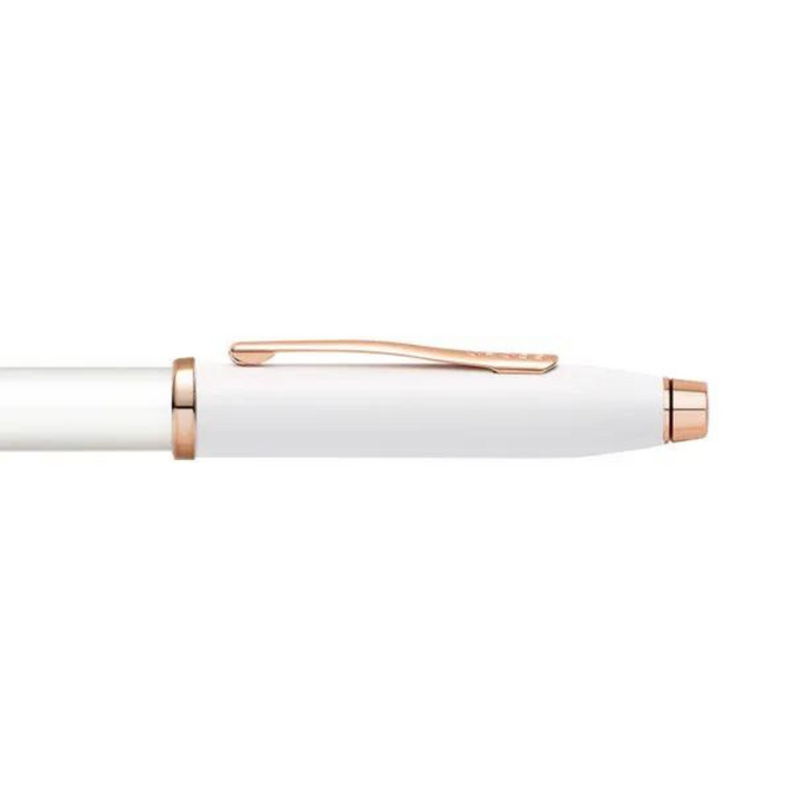 Cross Century II Pearlescent White Ballpoint Pen — Cross ballpoint pen — reliable smooth-writing everyday pen, at Cityluxe Singapore