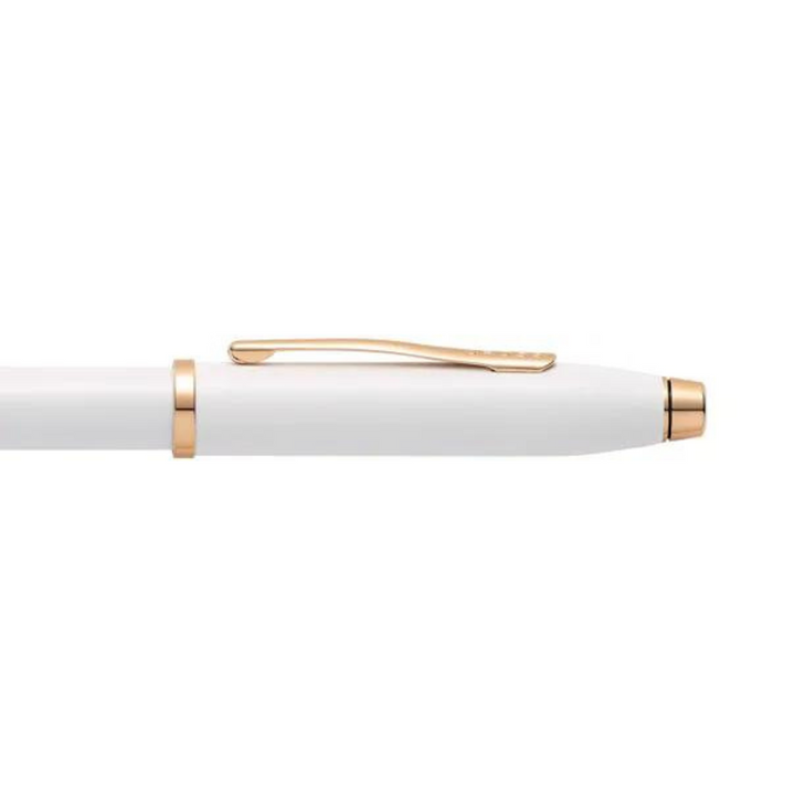 Cross Century II Pearlescent White Lacquer Rollerball Pen — Cross rollerball pen — fluid gel ink writing instrument, at Cityluxe Singapore