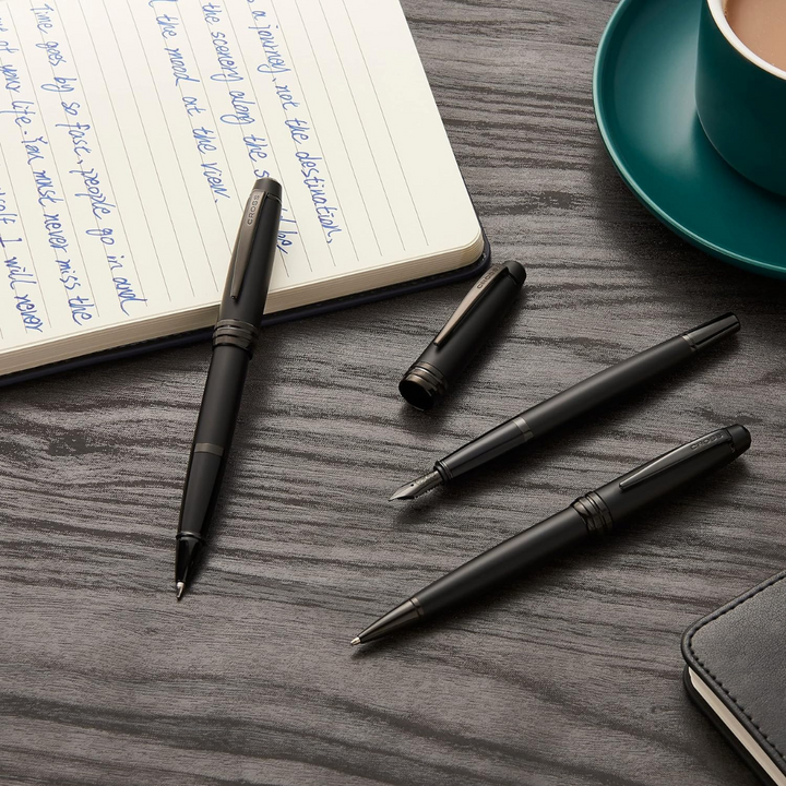 Cross Bailey Fountain Pen in Matte Gray — Cross fountain pen — precision nib writing instrument, at Cityluxe Singapore stationery store
