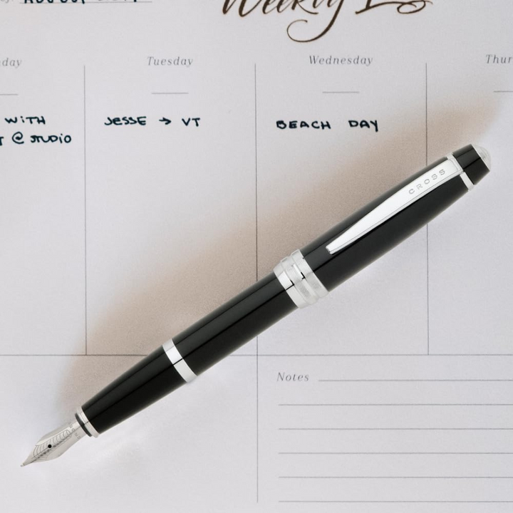 Cross Bailey Fountain Pen in Black Lacquer (Medium) — Cross fountain pen — precision nib writing instrument, at Cityluxe Singapore stationery store