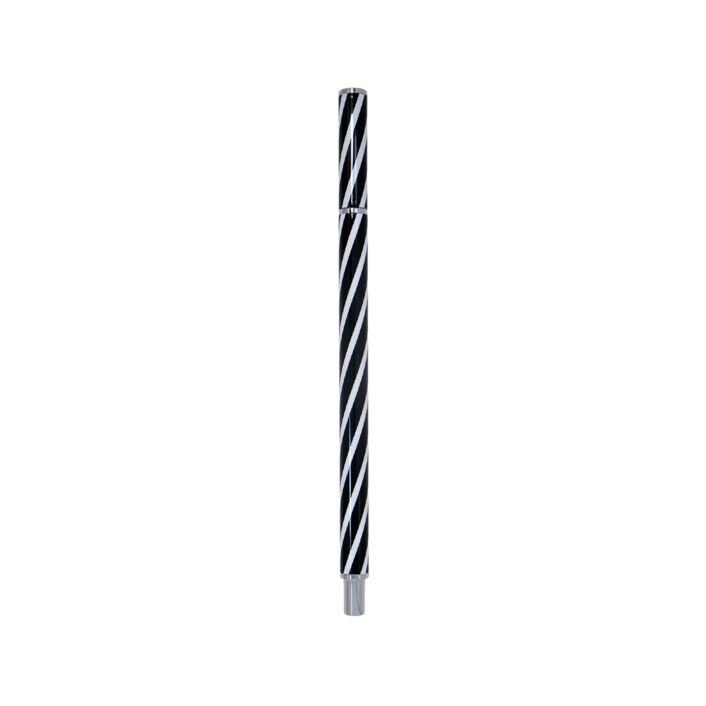 Acme Studio Candy Stripe Stiletto Roller Ball — uncapped with cap posted