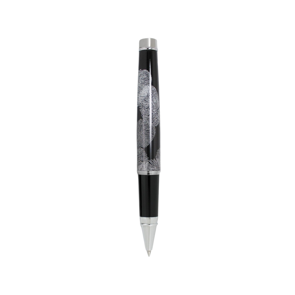Acme Studio Fingerprint Standard Roller Ball — uncapped with cap posted