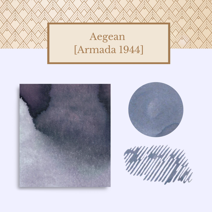 Vinta Inks 30ml Ink Bottle Aegean (Armada 1944) — Vinta Inks fountain pen ink — premium bottled ink for writing, at Cityluxe Singapore
