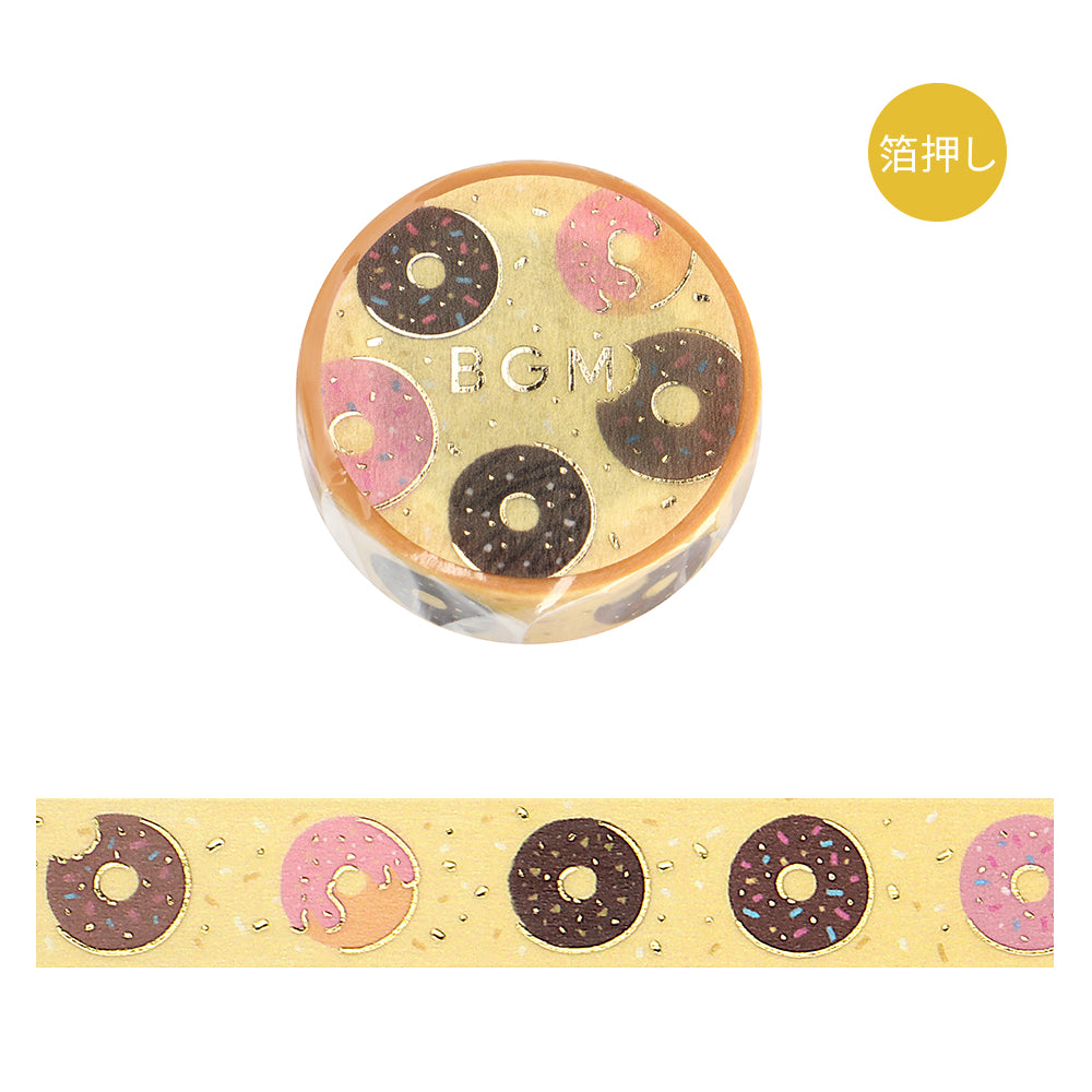 BGM Foil Stamping Masking Tape - Afternoon Doughnuts — roll front