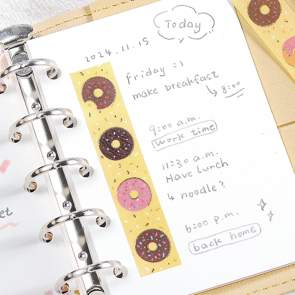 BGM Foil Stamping Masking Tape - Afternoon Doughnuts — roll side
