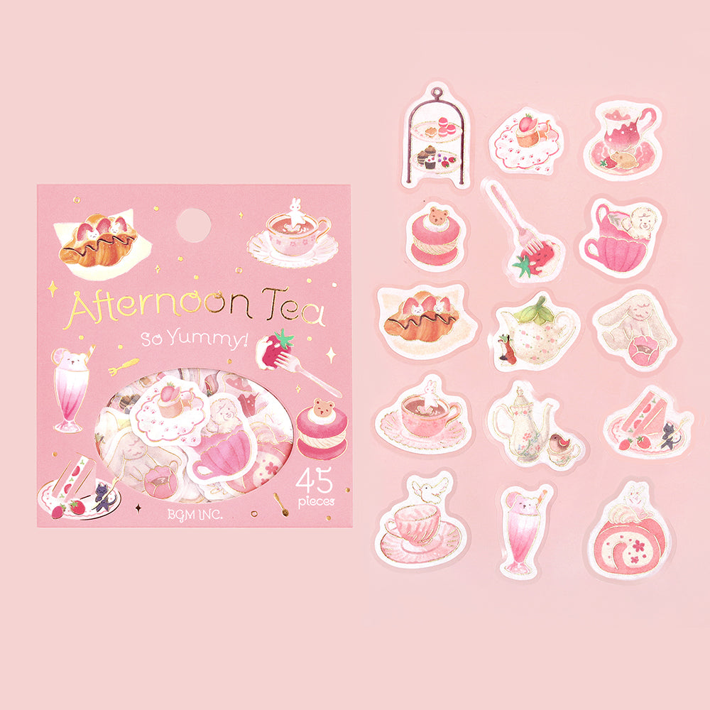 BGM Foil Stamping Flake Seal: Afternoon Tea Party - Let's Eat a Snack — front view