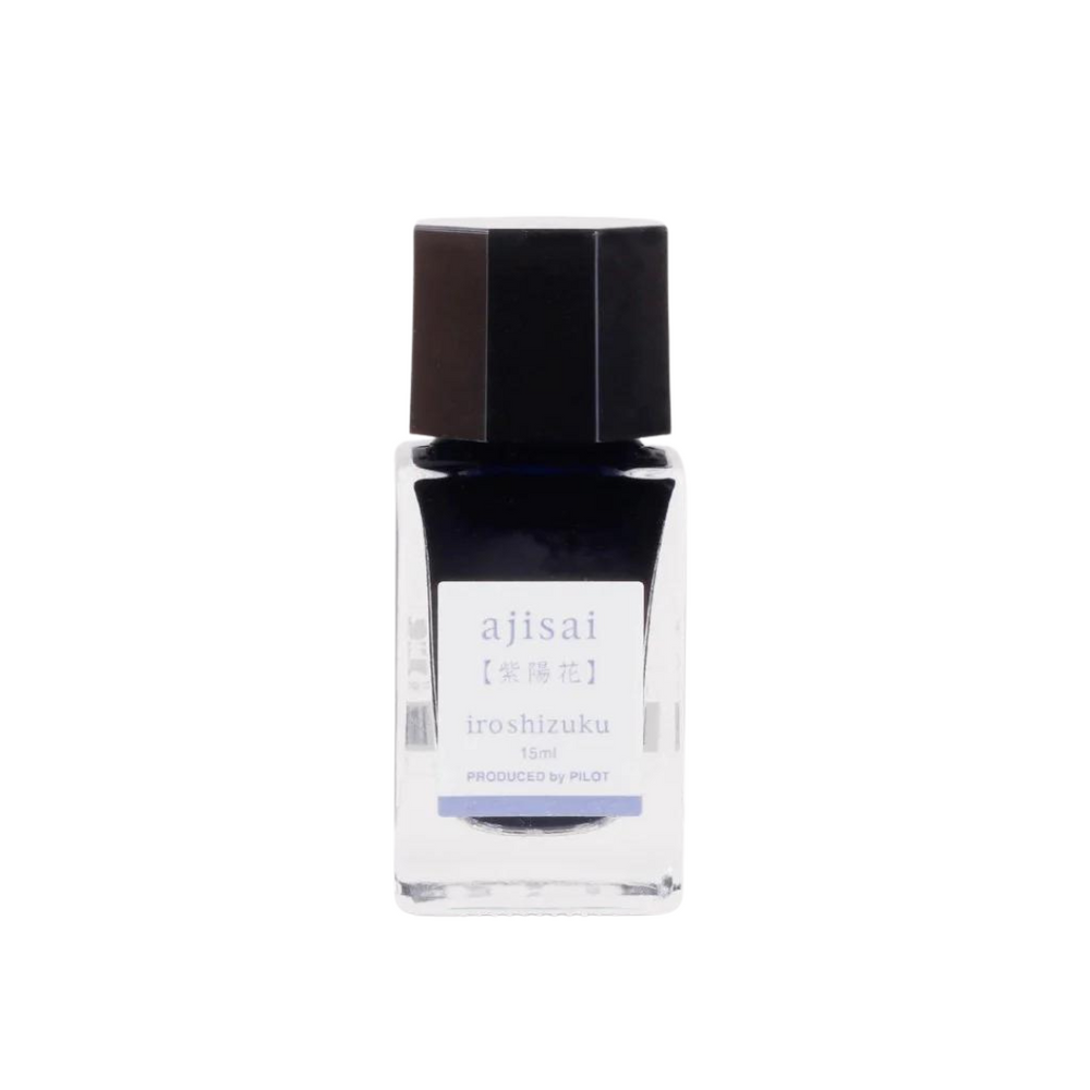 Pilot Iroshizuku 15 ml Ink Bottle - Ajisai (Purple Blue) — bottle at angle