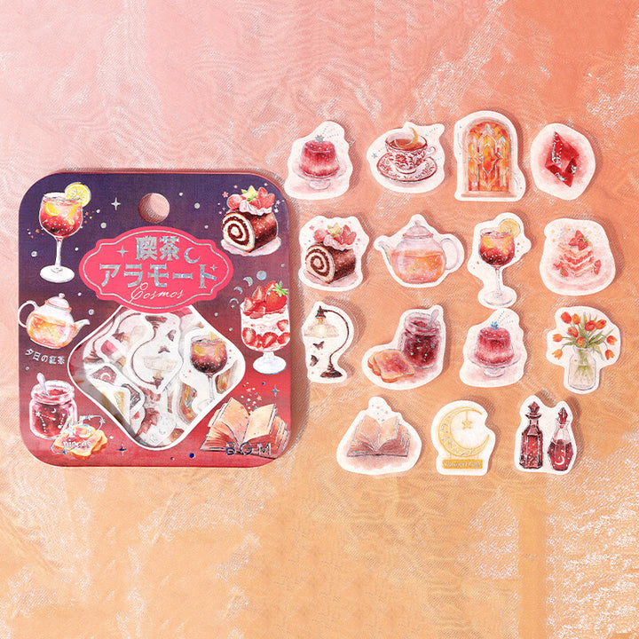 BGM Foil Stamping Flake Seal: Cafe Alamode a Space - Akaneiro Sunset — angle view