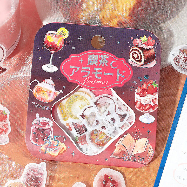 BGM Foil Stamping Flake Seal: Cafe Alamode a Space - Akaneiro Sunset — with packaging