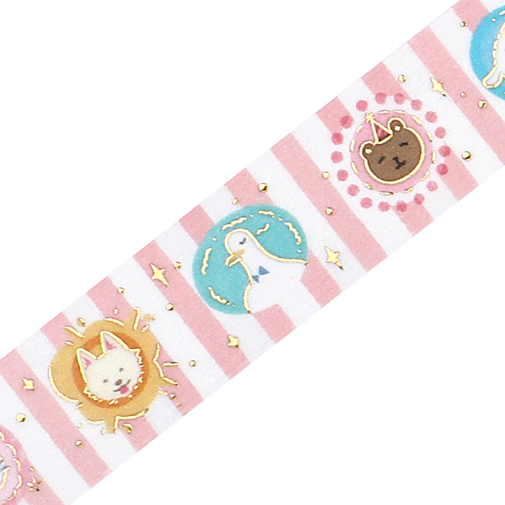 BGM Foil Stamping Masking Tape - Animal Town — pattern detail