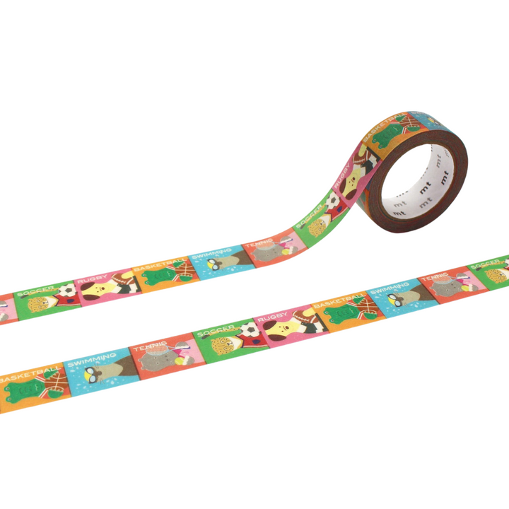 MT EX Washi Tape - Animals × Sports — roll front