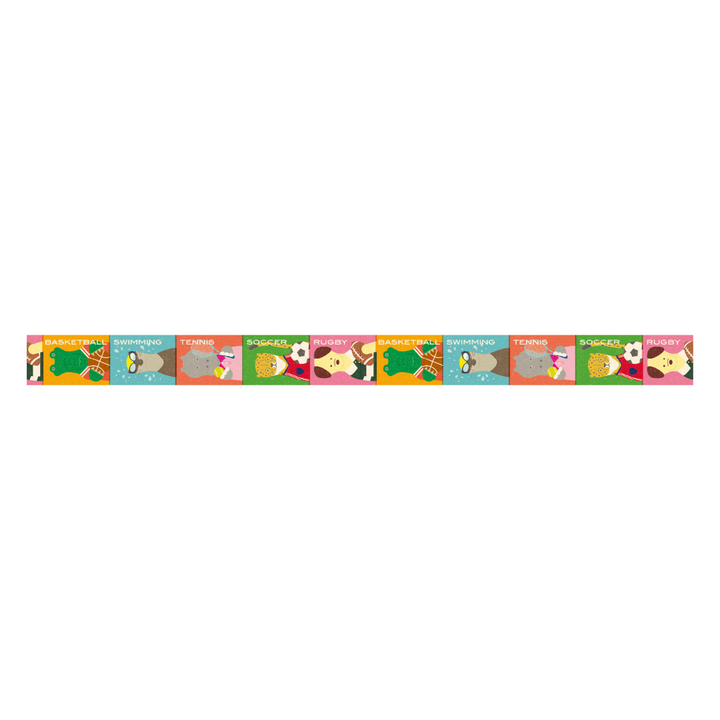 MT EX Washi Tape - Animals × Sports — applied on surface