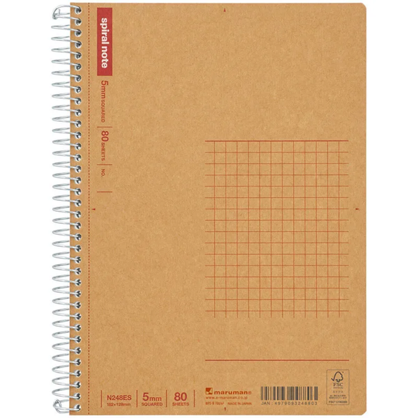 Maruman B6 Spiral Note BASIC Graph 80 Sheets — front view