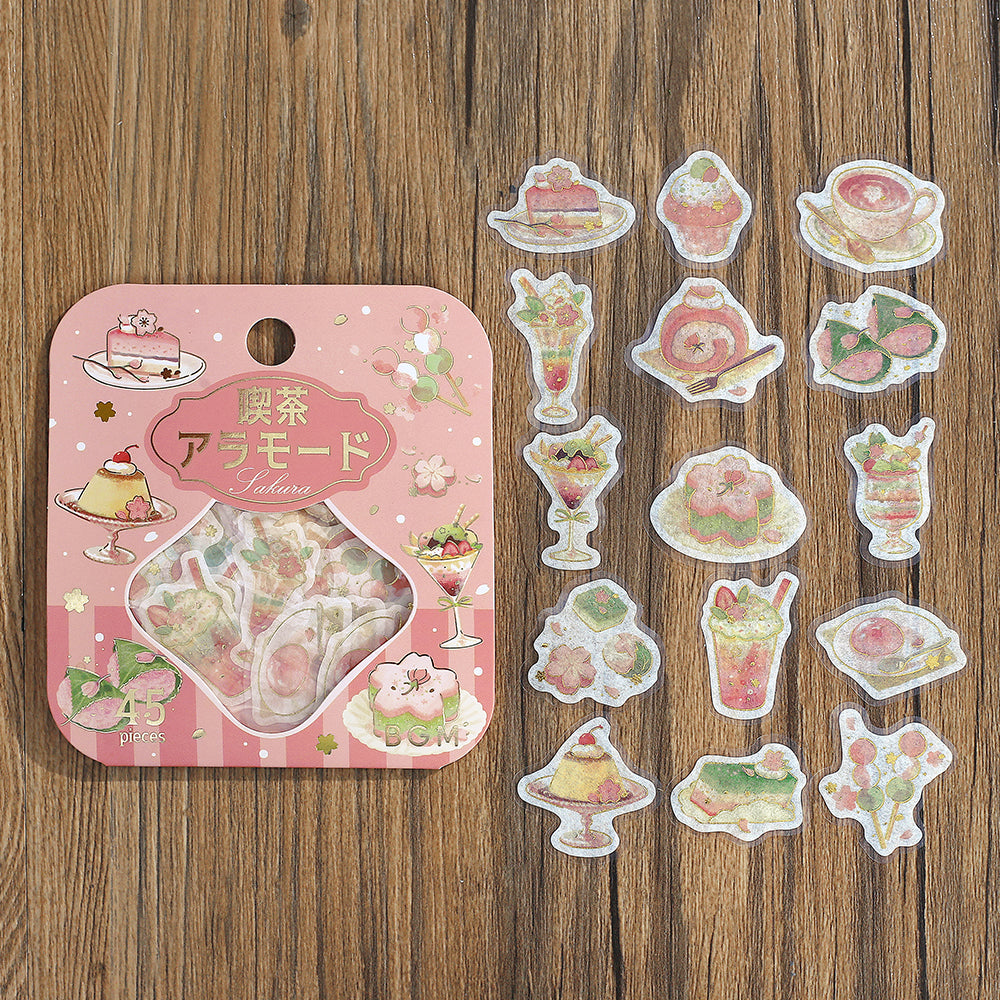 BGM Sakura Limited Flake Seal: Cafe Ala Mode - Cherry Blossoms — front view