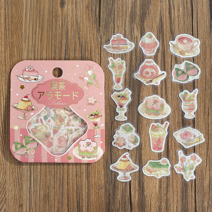 BGM Sakura Limited Flake Seal: Cafe Ala Mode - Cherry Blossoms — front view