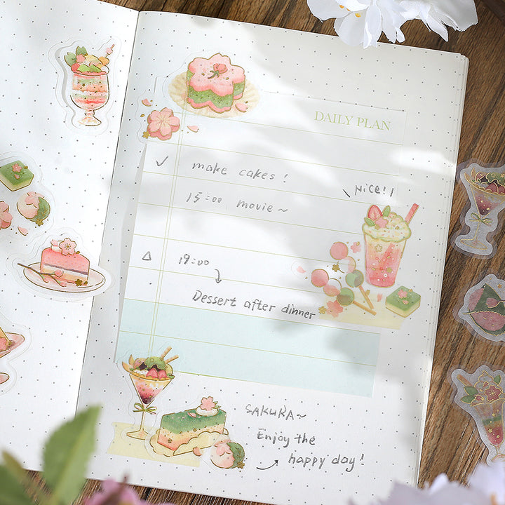 BGM Sakura Limited Flake Seal: Cafe Ala Mode - Cherry Blossoms — with packaging