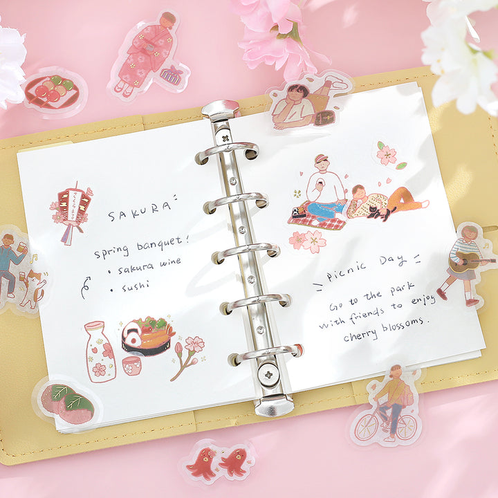 BGM Sakura Limited Flake Seal: Sakura - Uki Uki Hanami — with packaging
