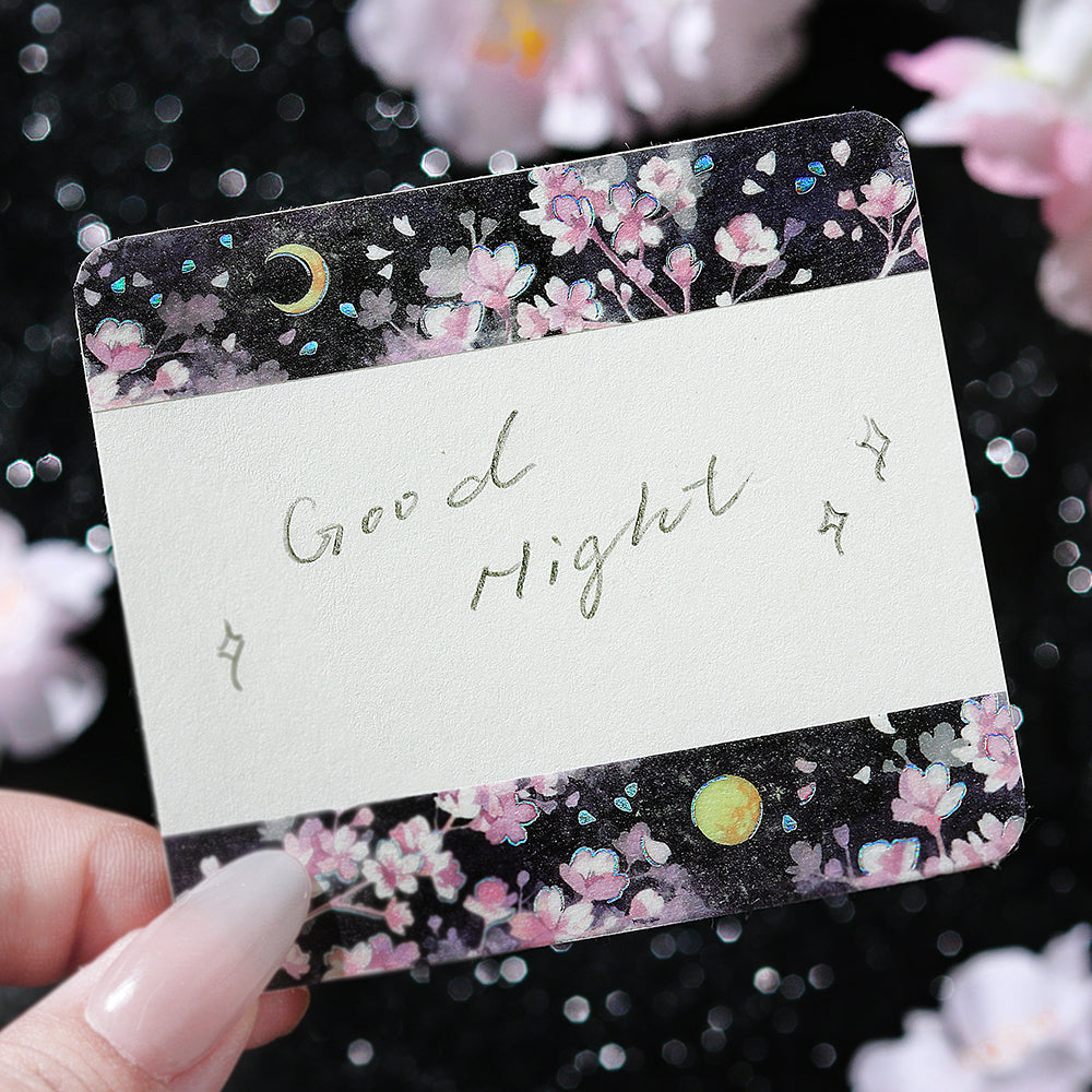 BGM Sakura Limited Masking Tape: Sakura - Moon-Viewing Cherry Blossoms — applied on surface