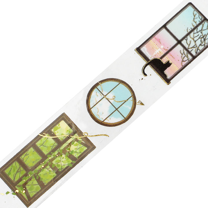 BGM Foil Stamping Clear Tape: Life - Window Scenery — pattern detail