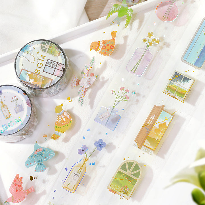BGM Foil Stamping Clear Tape: Life - Window Scenery — with packaging