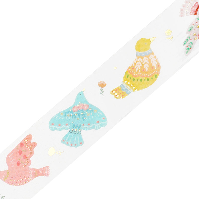 BGM Foil Stamping Clear Tape: Life - Bird Embroidery — pattern detail