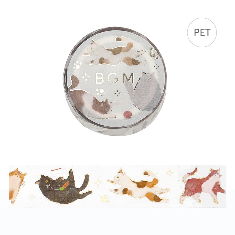 BGM Foil Stamping Clear Tape: Life - Cat's Play — roll front
