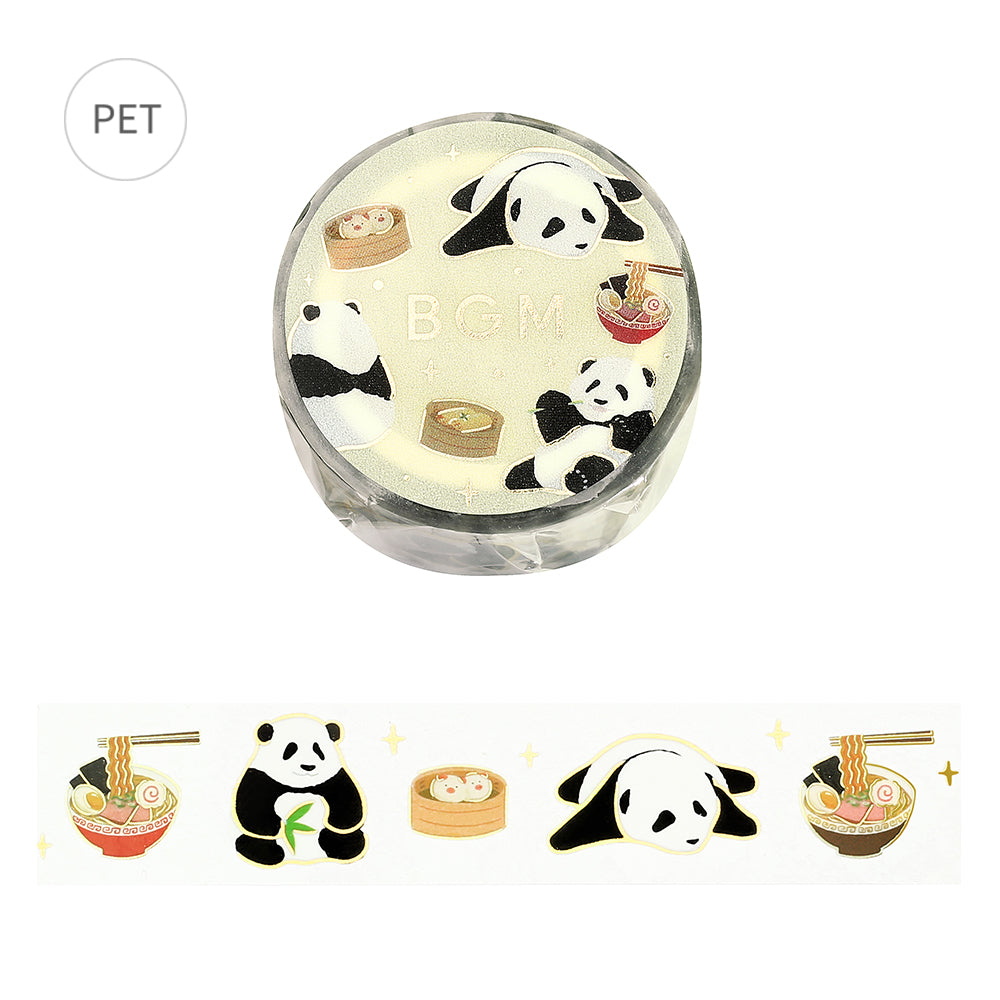 BGM Foil Stamping Clear Tape: Life - Panda Chinese — roll front