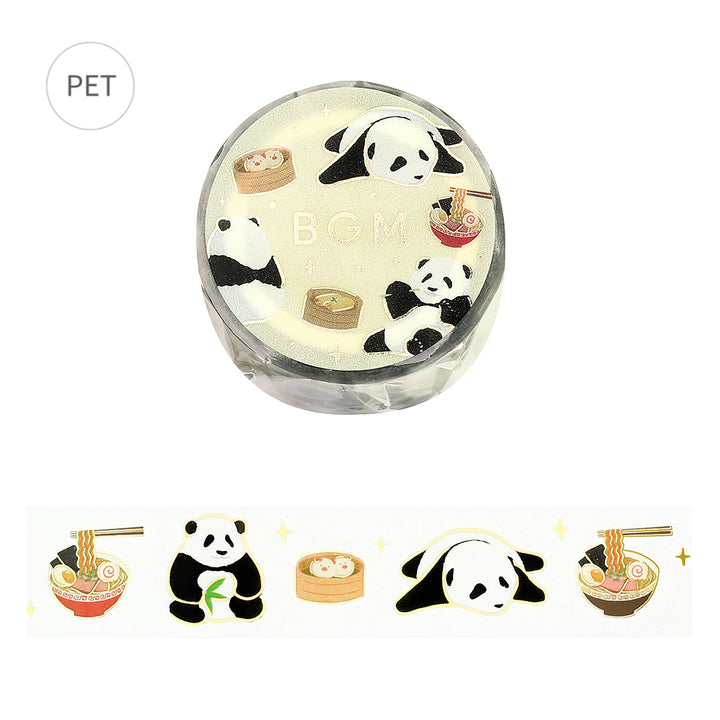 BGM Foil Stamping Clear Tape: Life - Panda Chinese — roll front