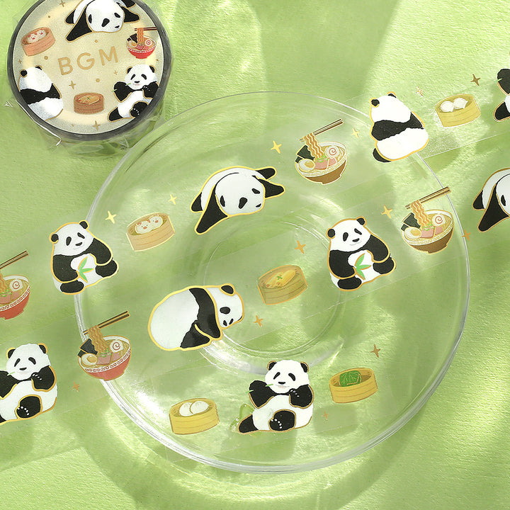 BGM Foil Stamping Clear Tape: Life - Panda Chinese — applied on surface