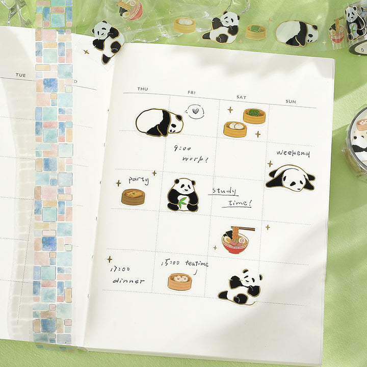 BGM Foil Stamping Clear Tape: Life - Panda Chinese — with packaging
