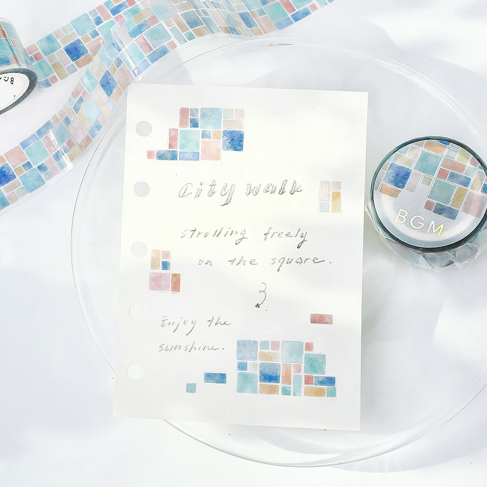 BGM Foil Stamping Clear Tape: Life - Tile Pattern — with packaging