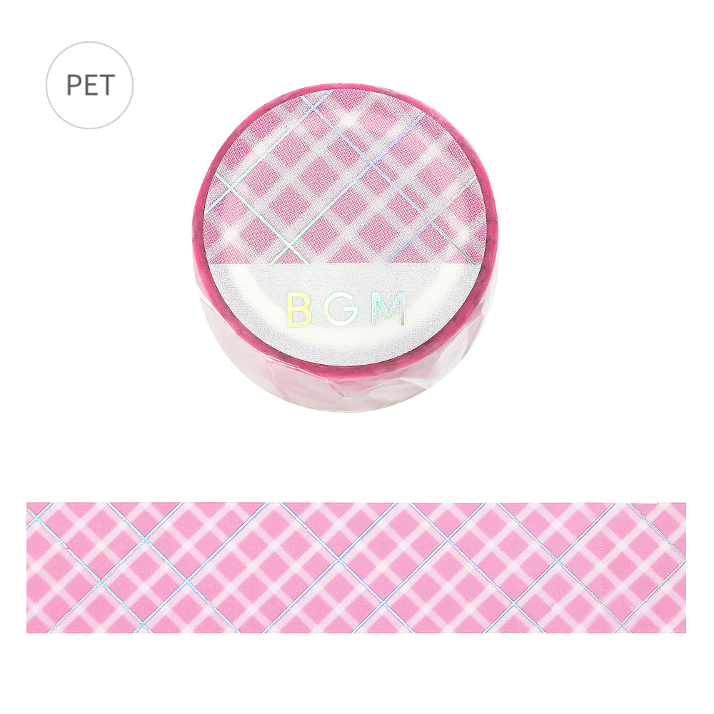 BGM Foil Stamping Clear Tape: Life - Pink Lattice — roll front