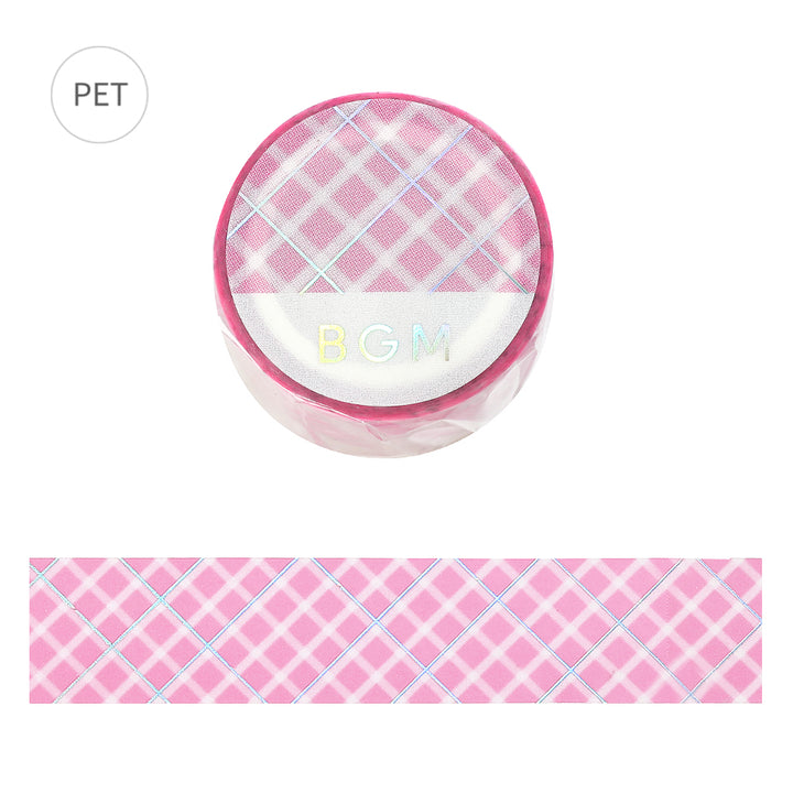 BGM Foil Stamping Clear Tape: Life - Pink Lattice — roll front