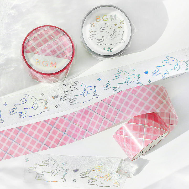 BGM Foil Stamping Clear Tape: Life - Pink Lattice — applied on surface