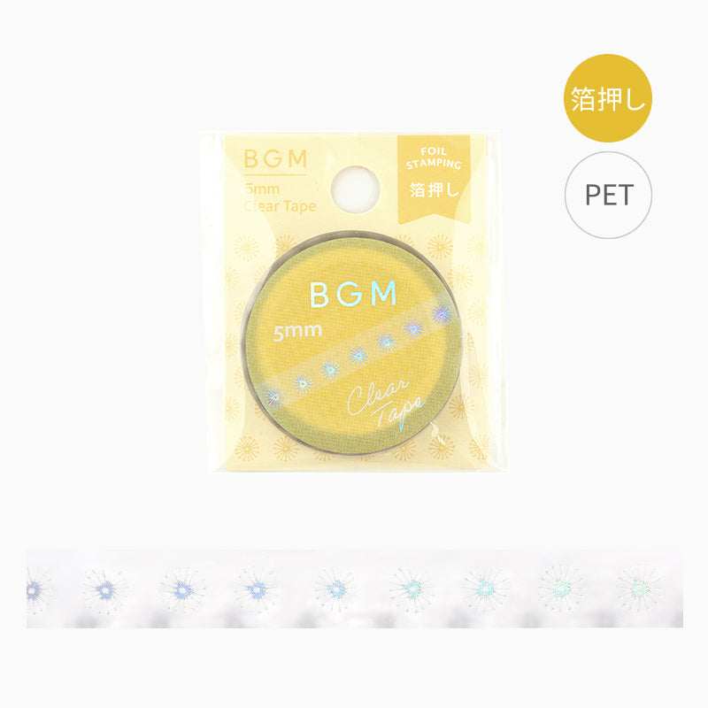 BGM Clear Tape - Blooming Flowers — roll front